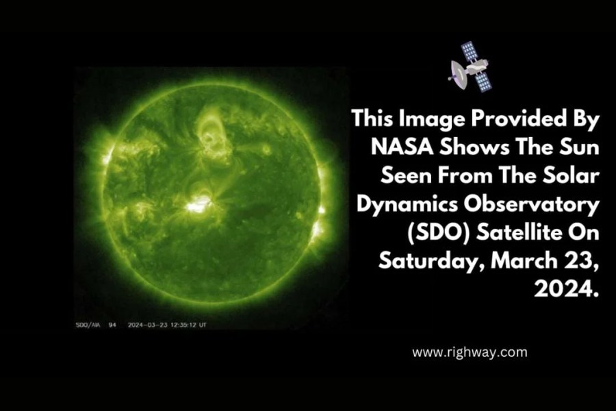 Solar Flare and Geomagnetic Storms 2 This image provided by NASA shows the Sun seen from the Solar Dynamics Observatory SDO satellite on Saturday March 23 2024.Solar Flares and Geomagnetic Storms Today