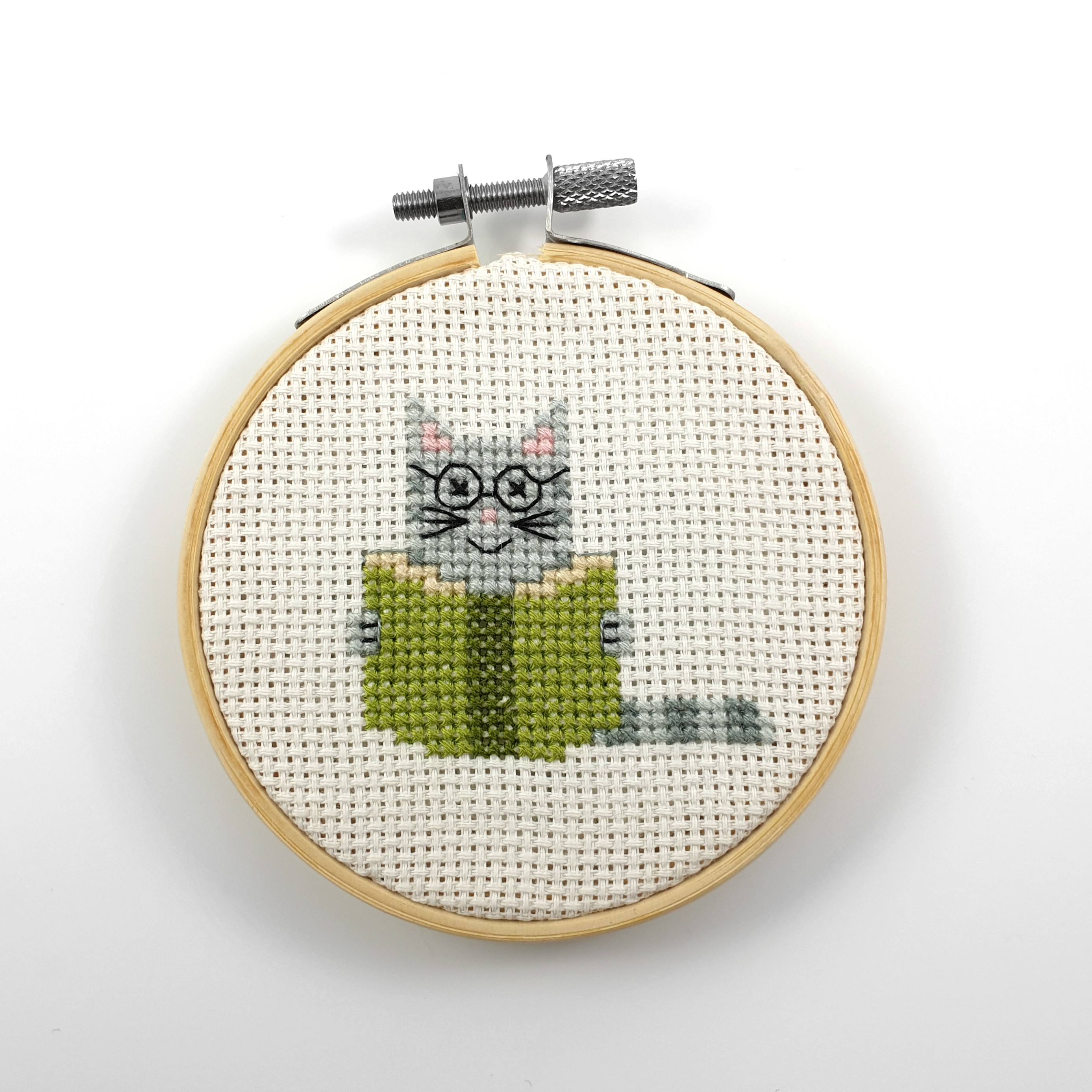 Cat reading a book cross stitch pdf pattern