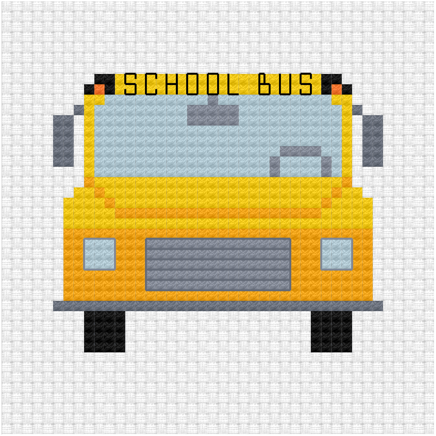 School bus cross stitch pdf pattern -