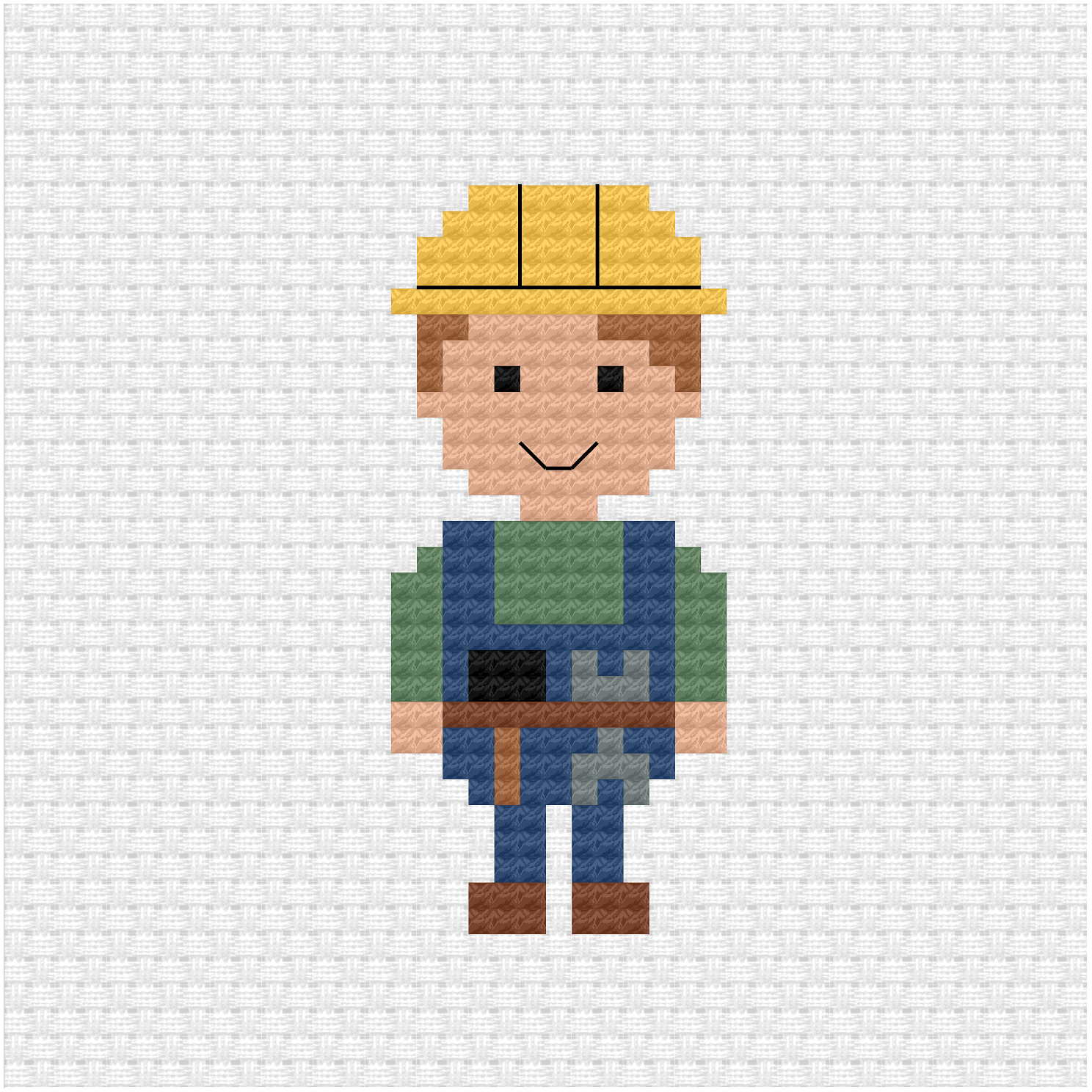 Construction worker cross stitch pdf pattern