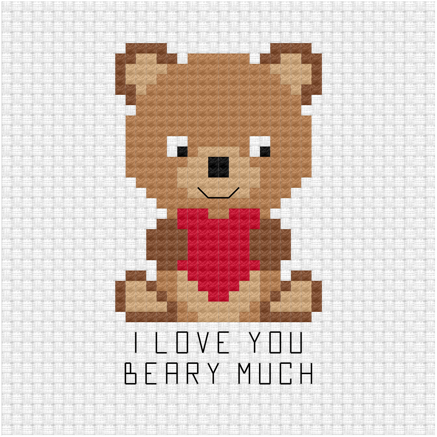 I love you beary much cross stitch pdf pattern