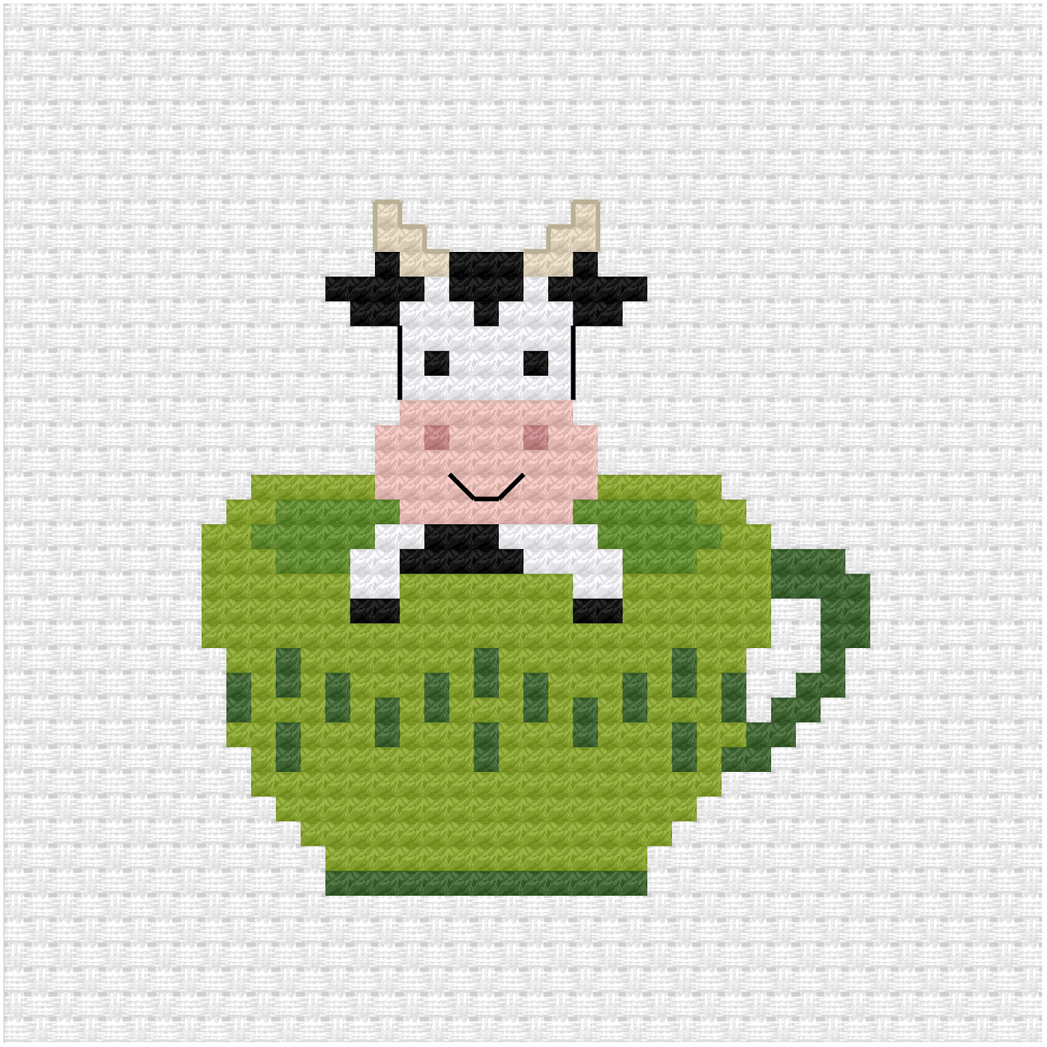 Tea cup cross stitch pdf pattern