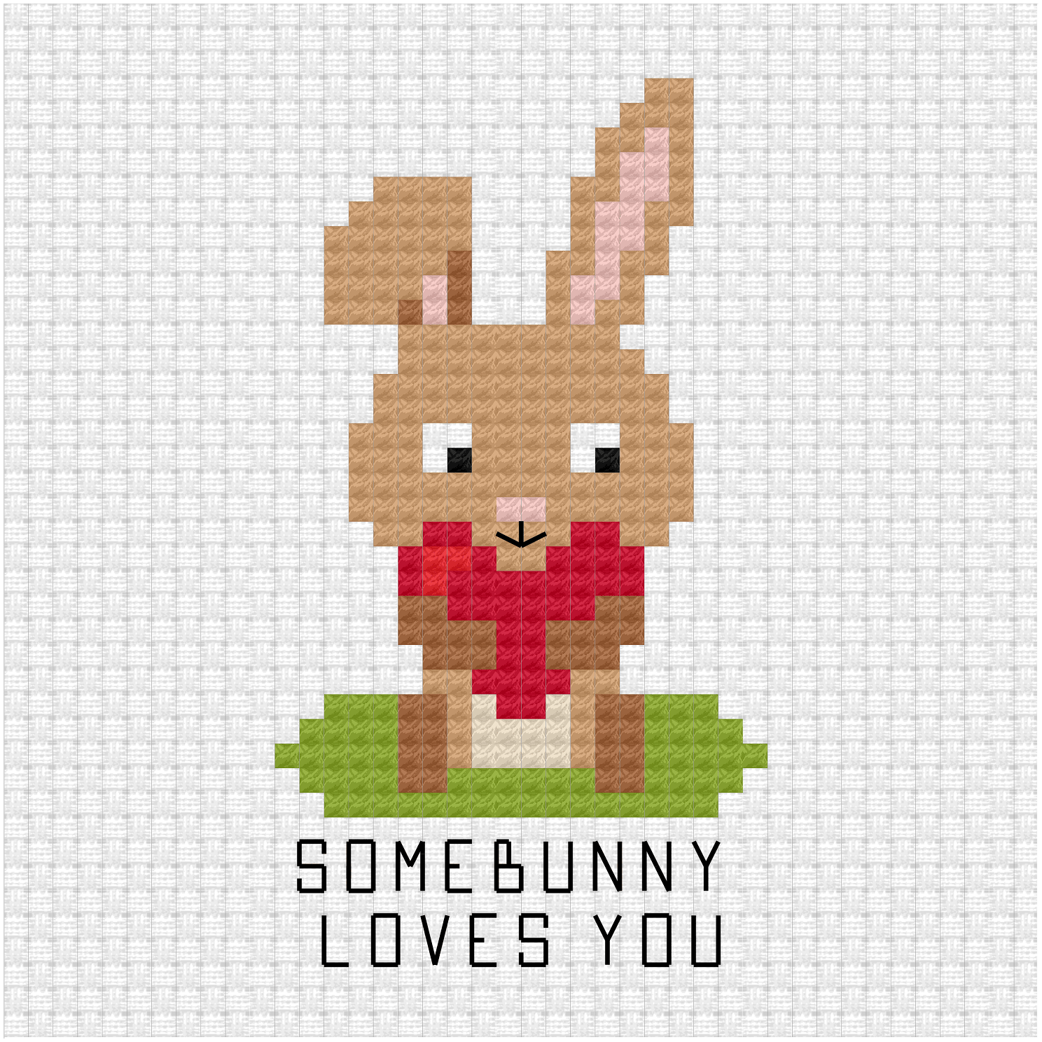 Somebunny loves you cross stitch pdf pattern