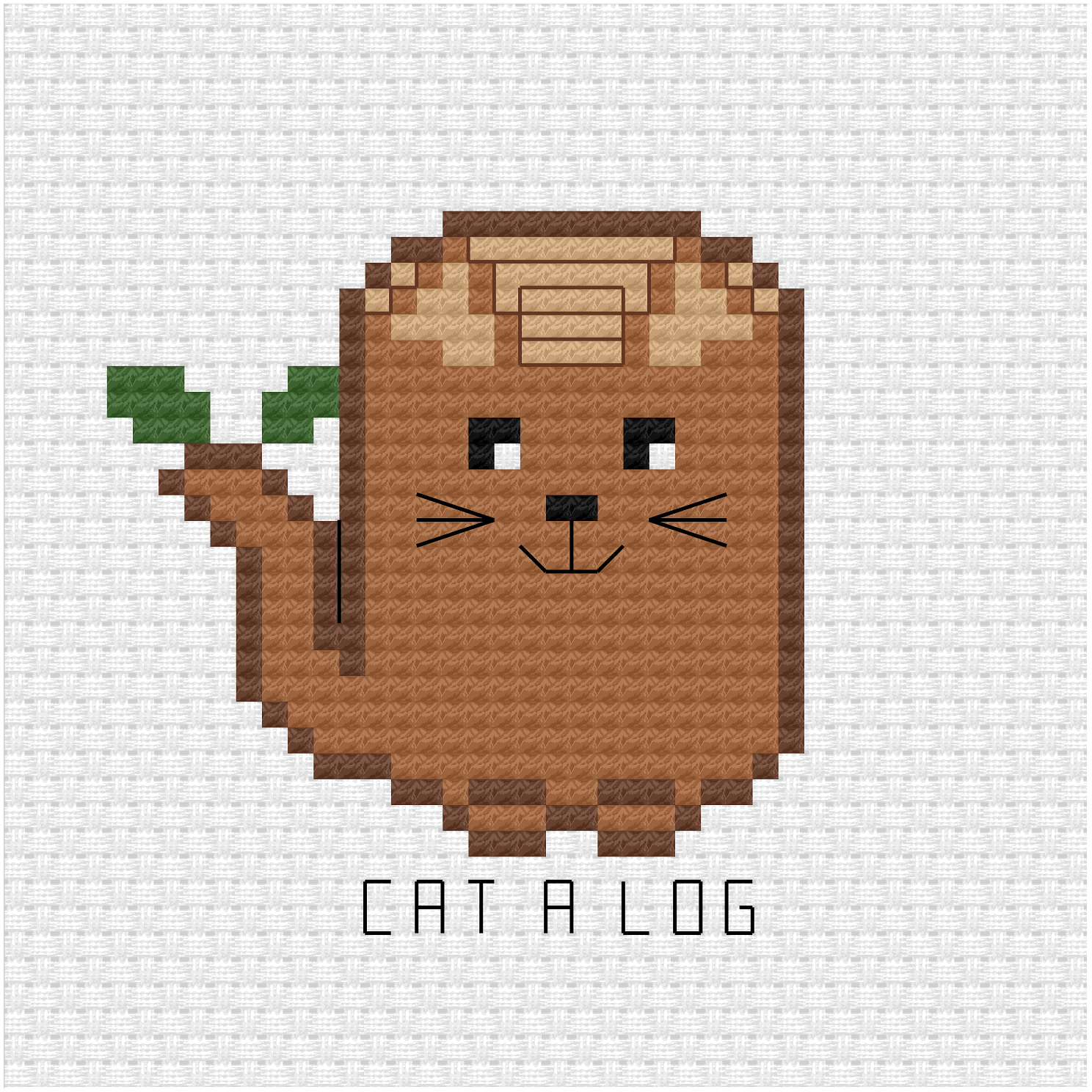 Cat a log cross stitch pdf pattern