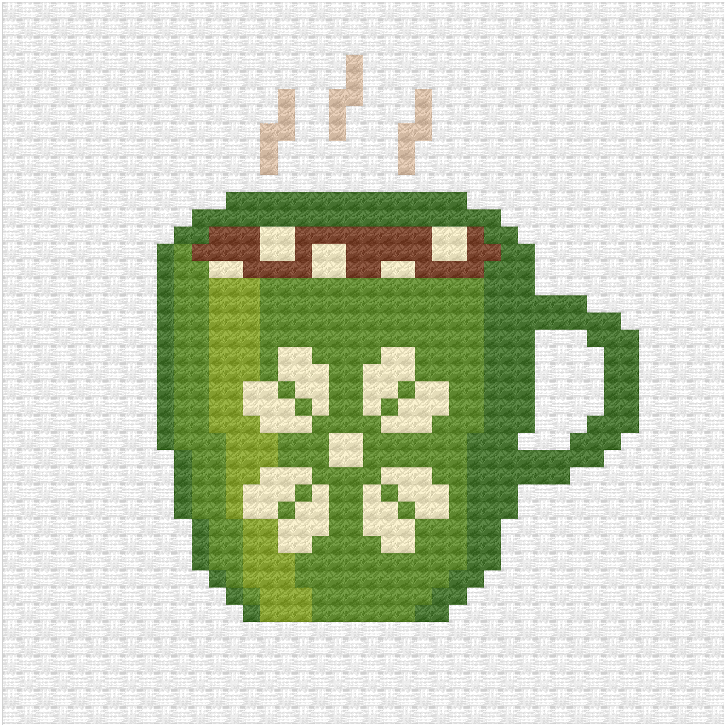 Hot chocolate and marshmallows cross stitch pdf pattern