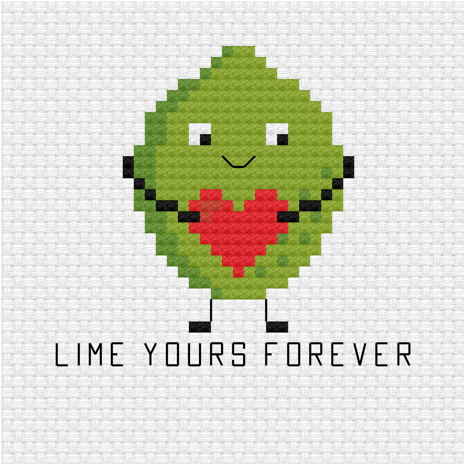 Lime yours forever cross stitch pdf pattern