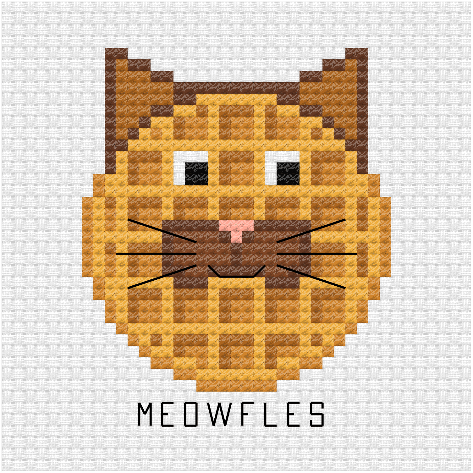 Meowfles cross stitch pdf pattern