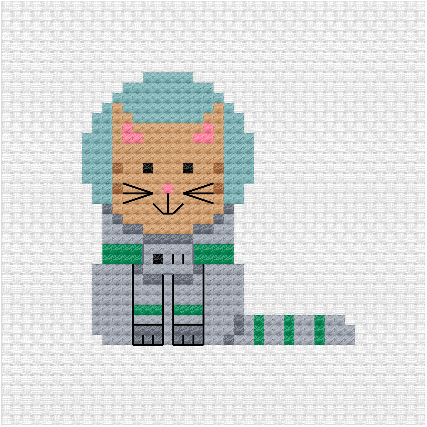 Cat astronaut cross stitch pdf pattern