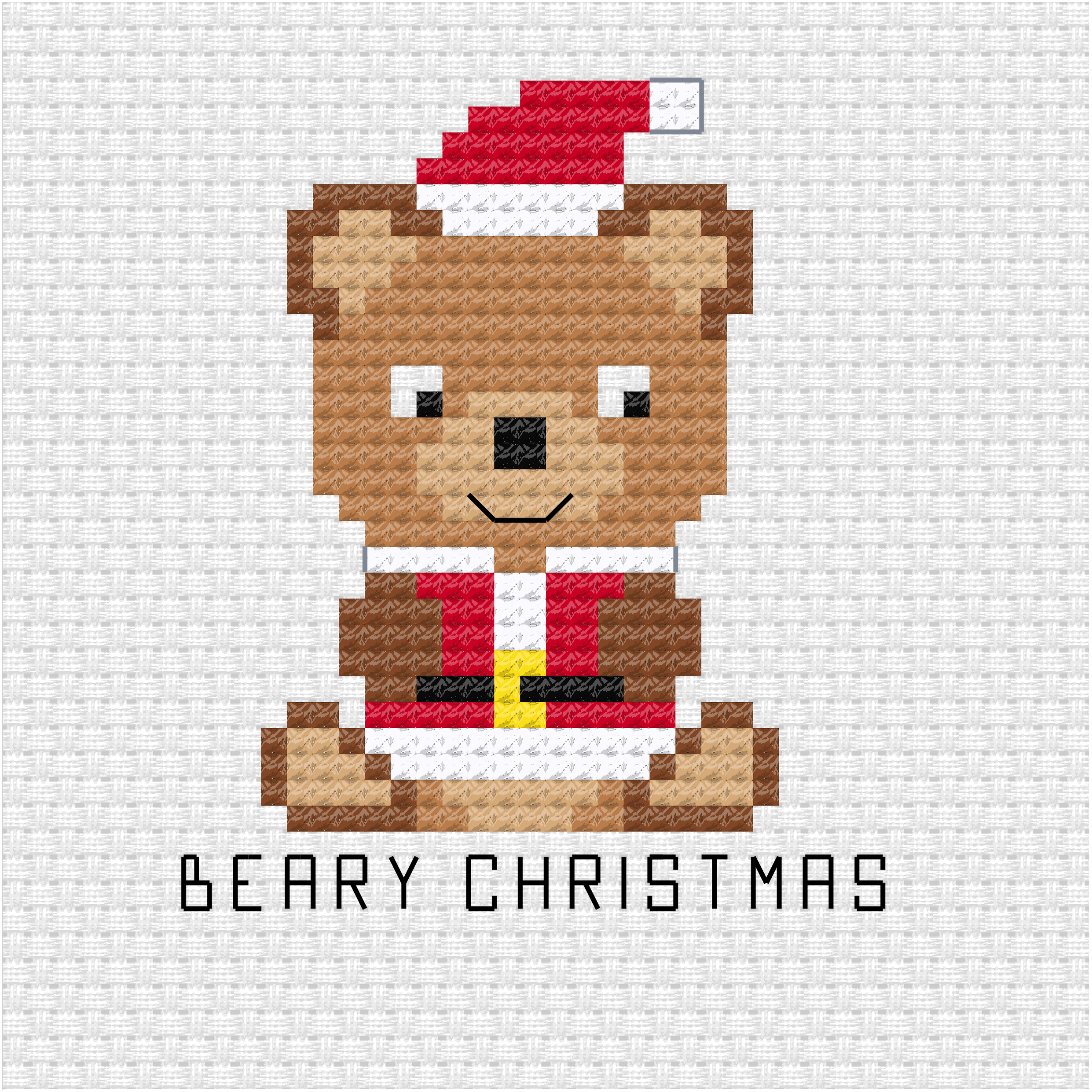 Beary Christmas cross stitch pdf pattern