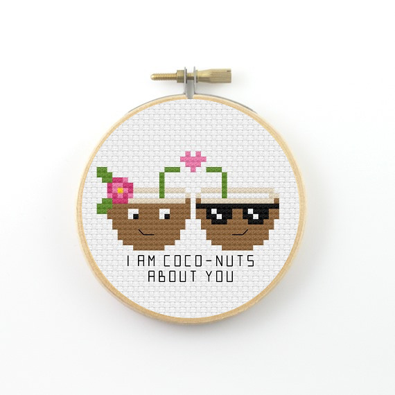 I am coco-nuts about you cross stitch pdf pattern