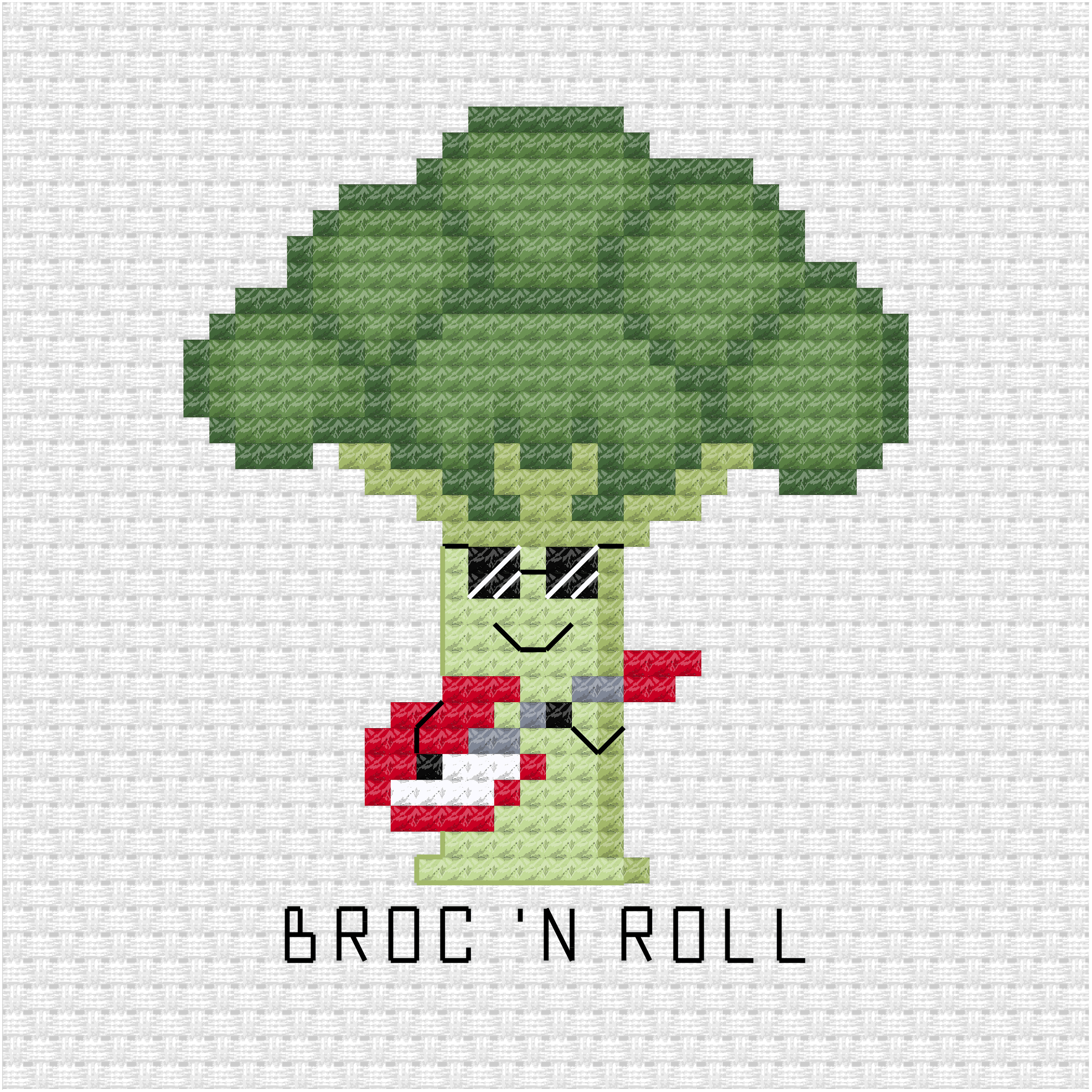 Broc 'n roll cross stitch pdf pattern