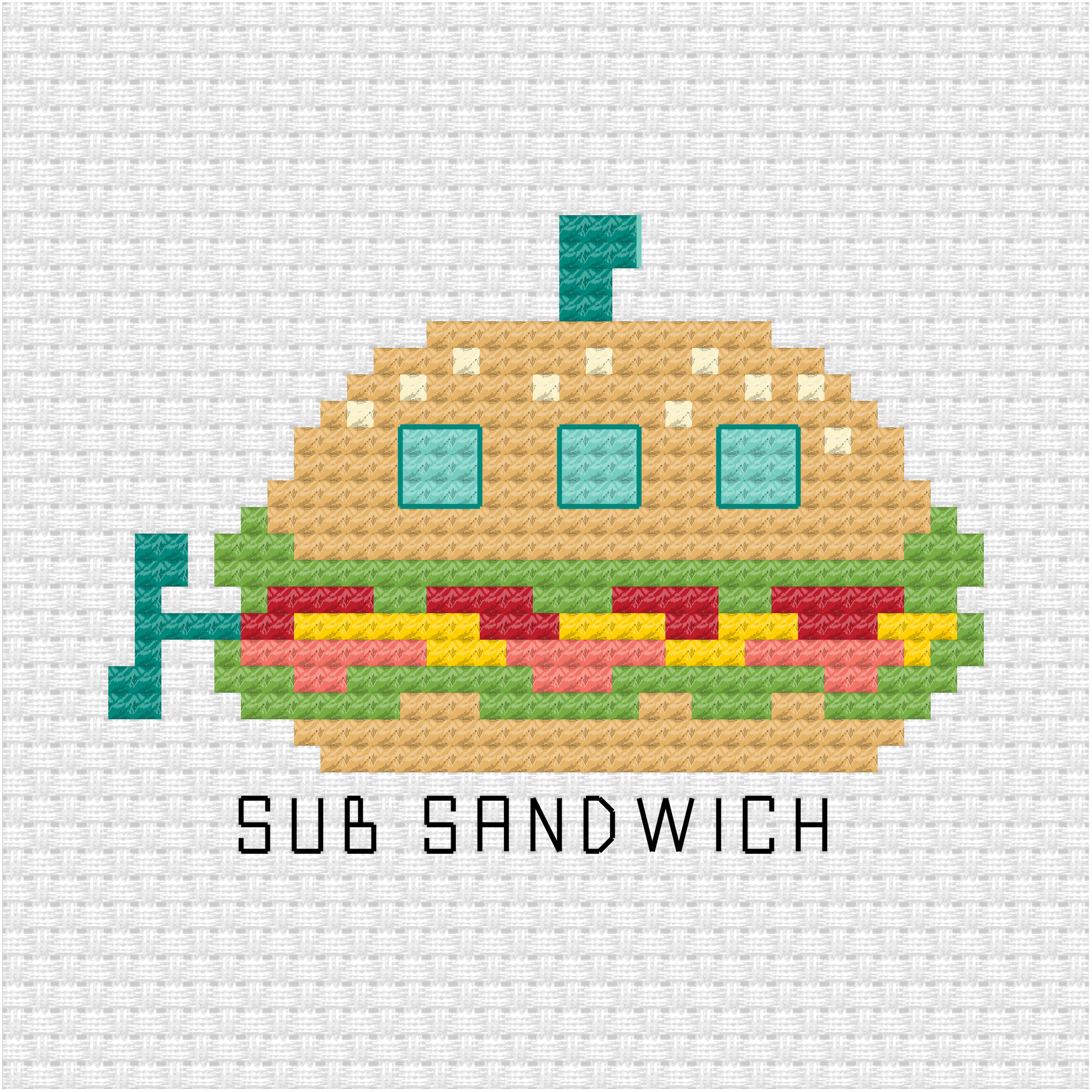 Sub sandwich cross stitch pdf pattern