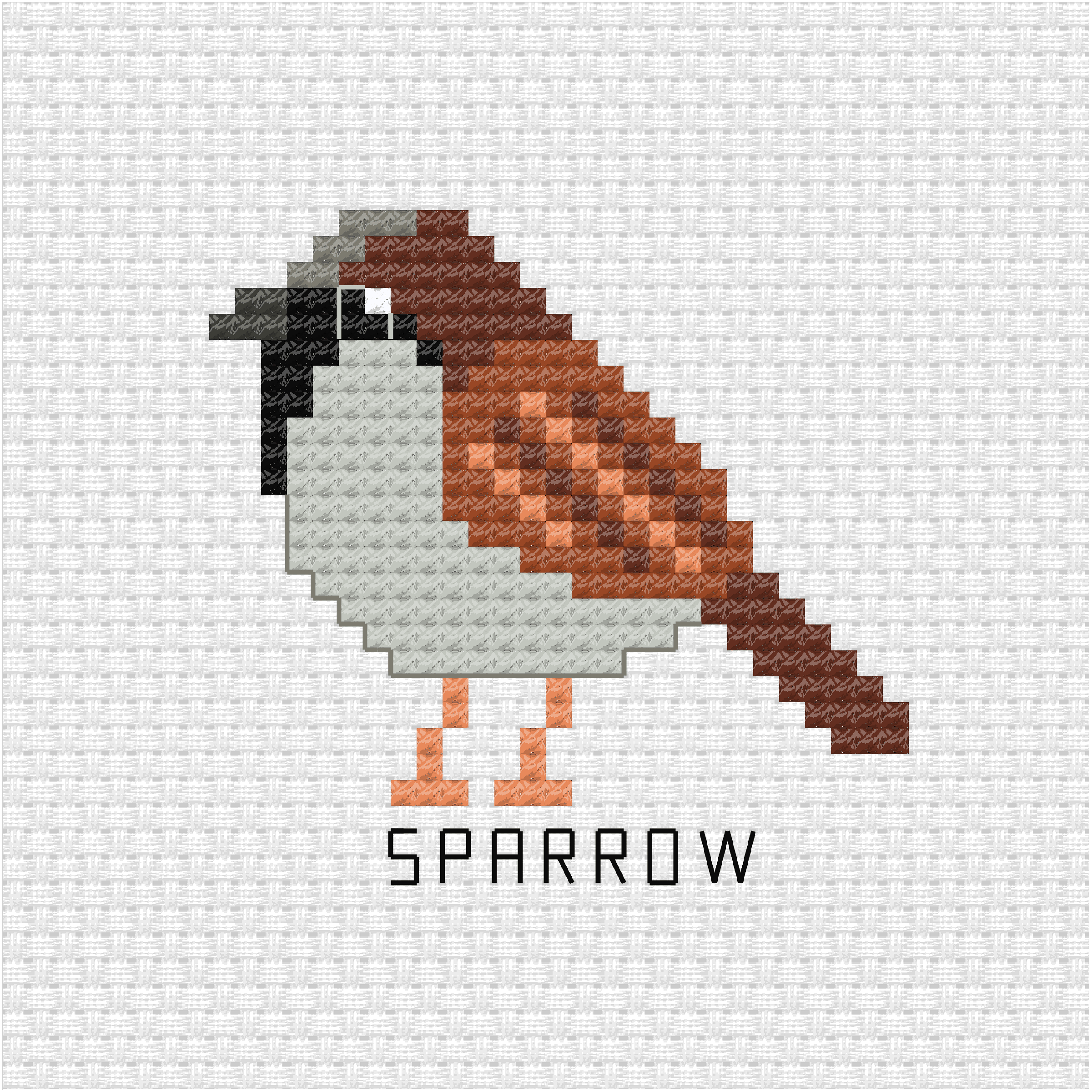 Sparrow cross stitch pdf pattern