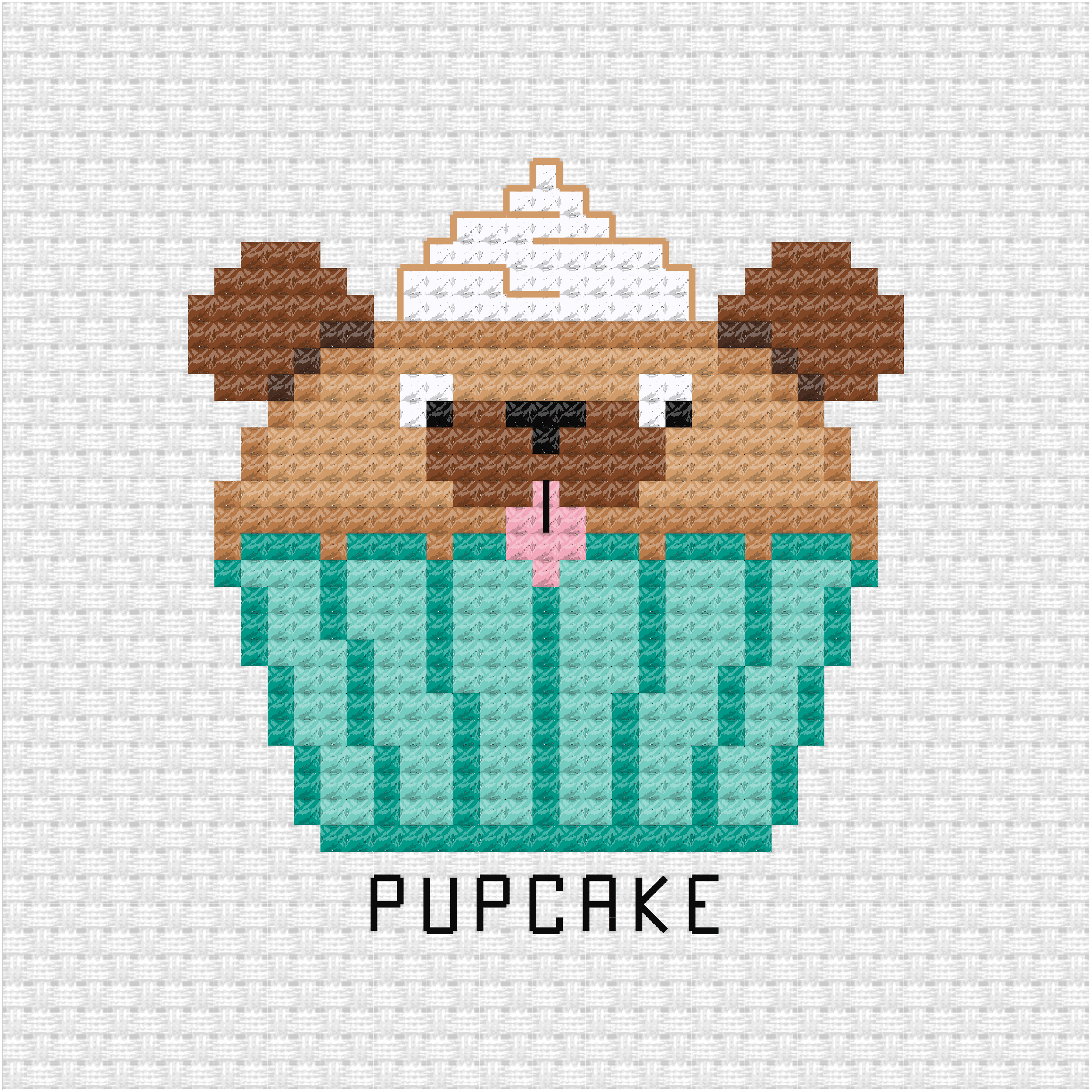 Pupcake cross stitch pdf pattern