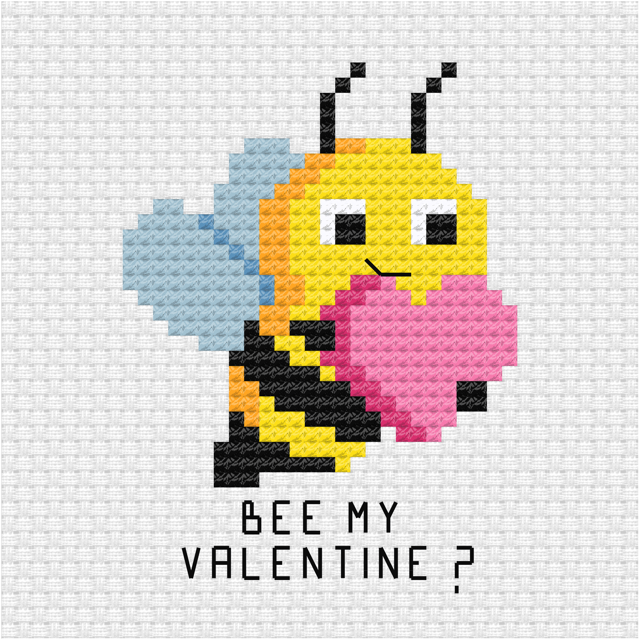 Bee my valentine ? cross stitch pdf pattern