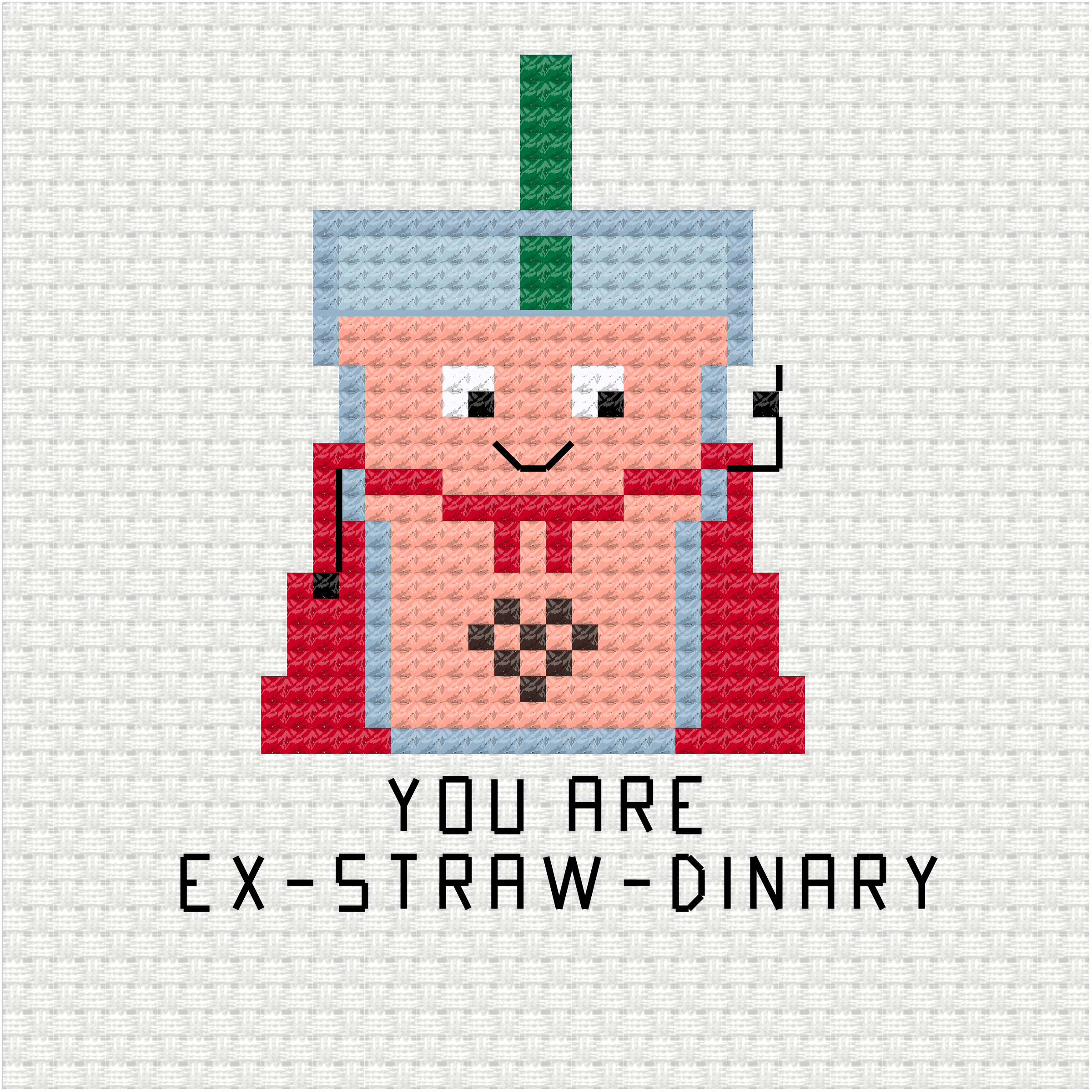 You are ex-straw-dinary cross stitch pd pattern
