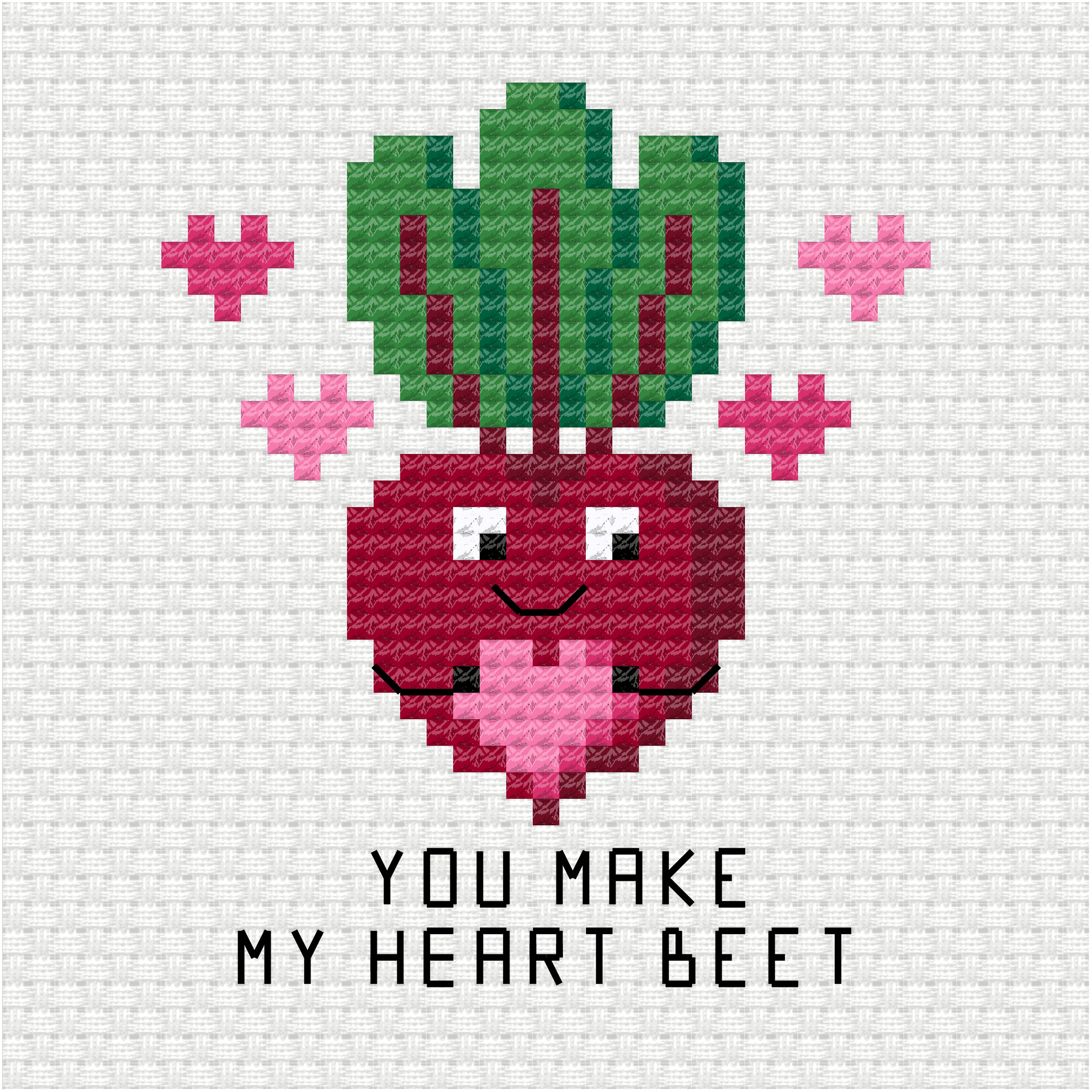 You make my heart beet cross stitch pdf pattern