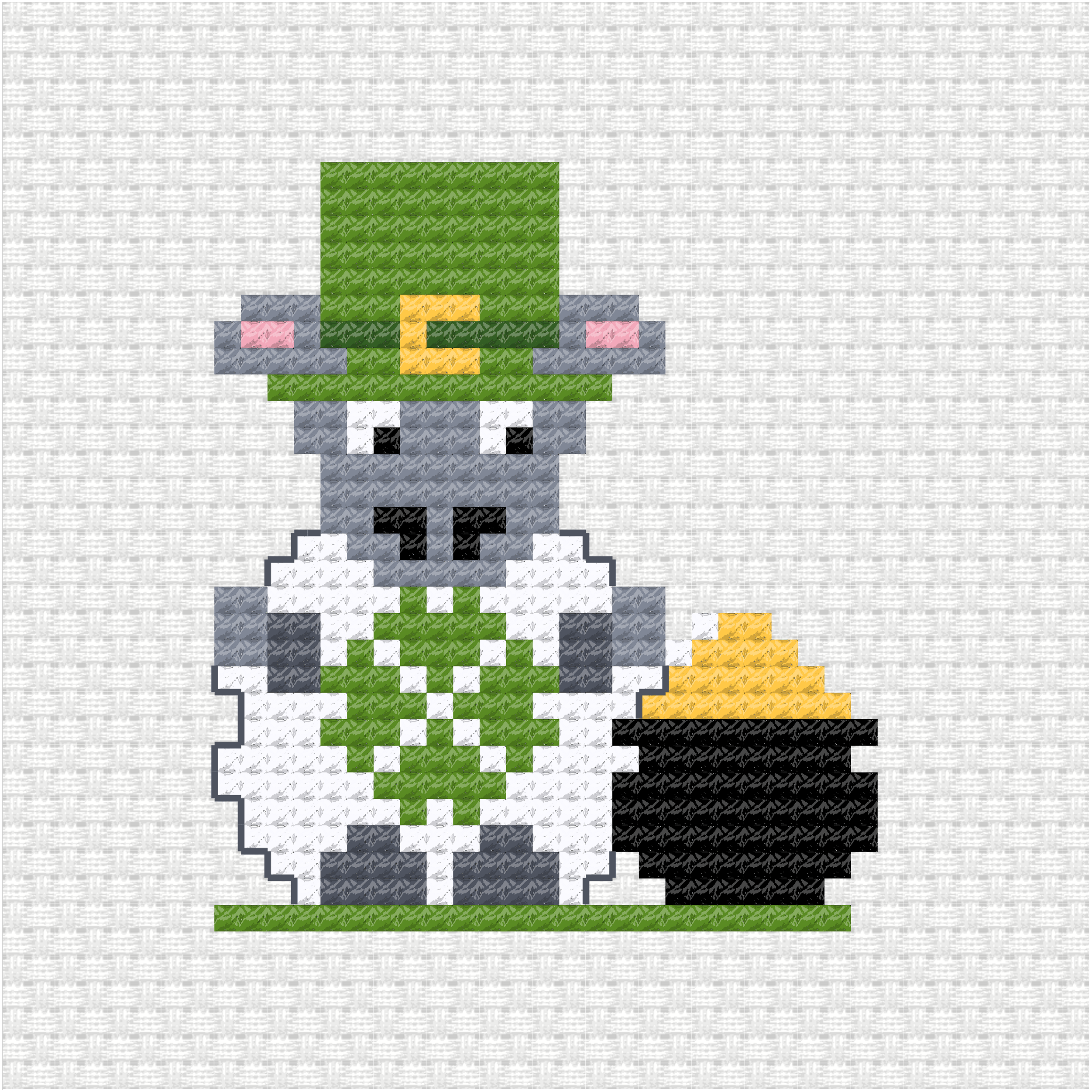 St Patrick's day Sheep cross stitch pdf pattern