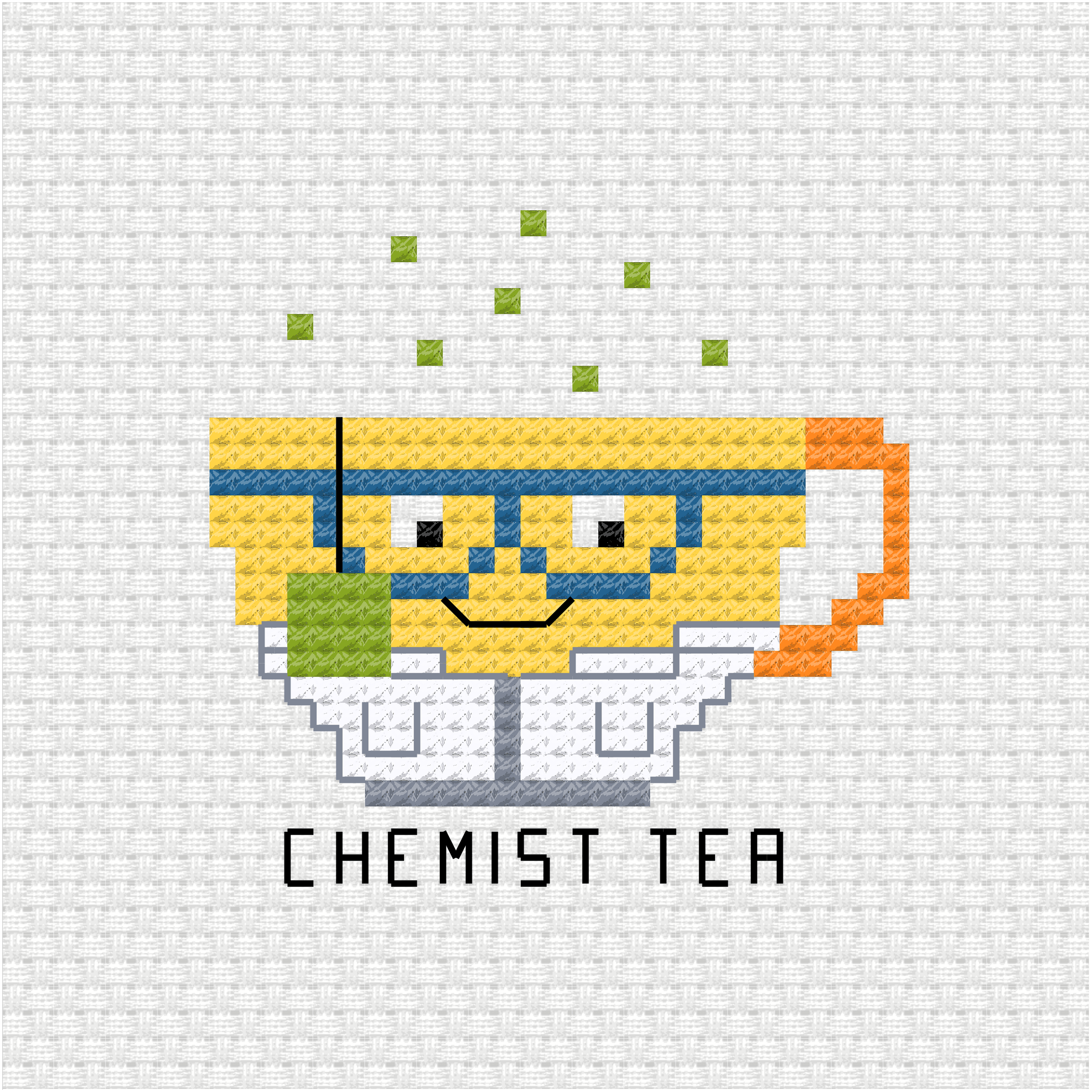 Chemist tea cross stitch pdf pattern