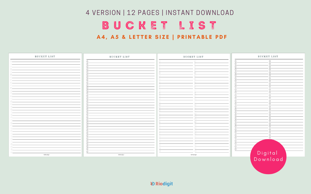 Bucket List Printable