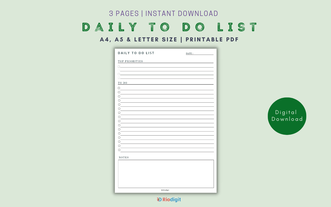 Daily To Do List Printable