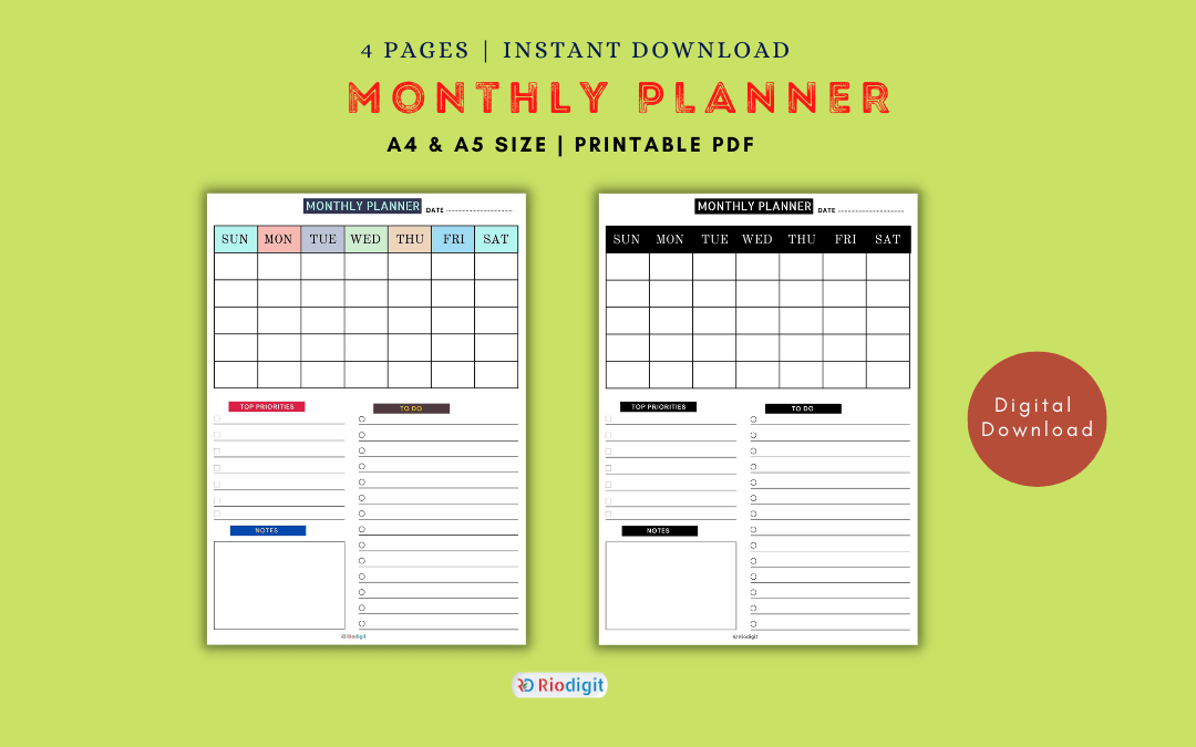 Monthly Planner Printable