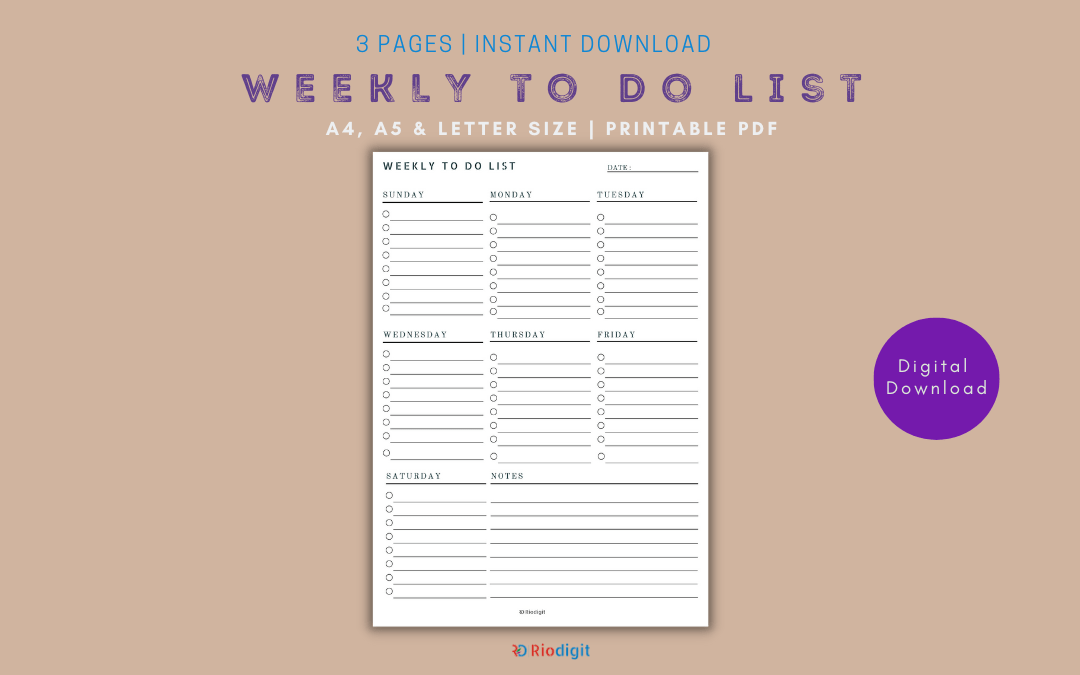 Weekly To Do List Printable