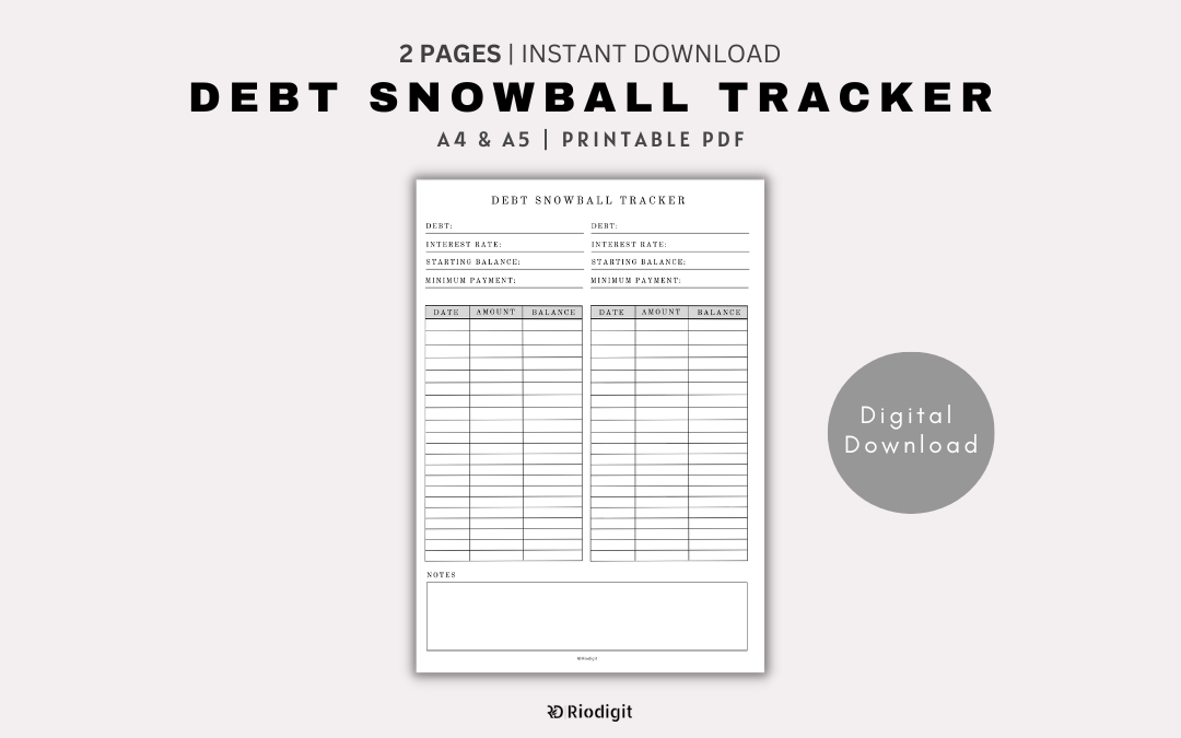 Debt Snowball Tracker Printable