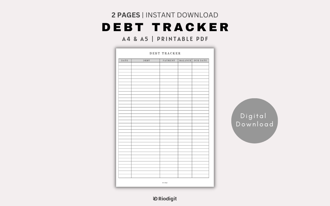 Debt Tracker Printable