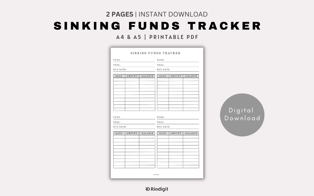 Sinking Funds Tracker Printable