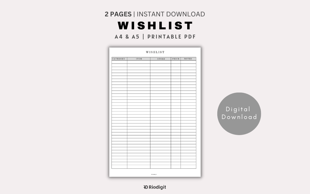 Simple Wishlist Printable