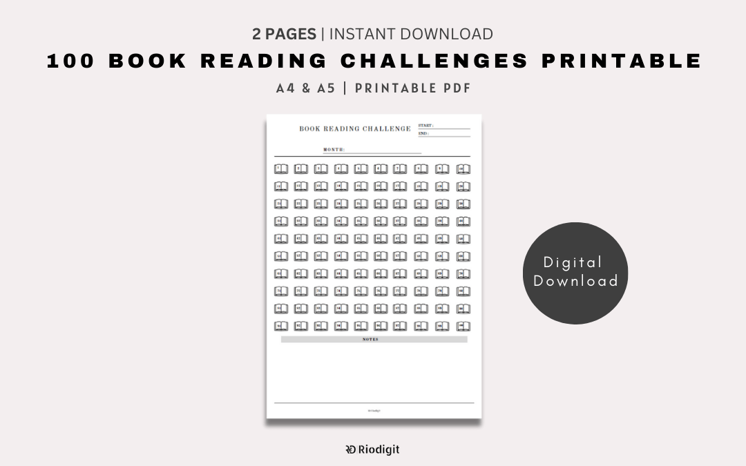 100 Book Reading Challenges Printable