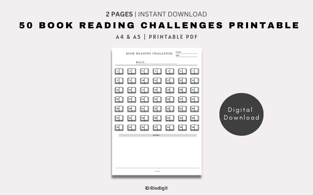 50 Book Reading Challenges Printable
