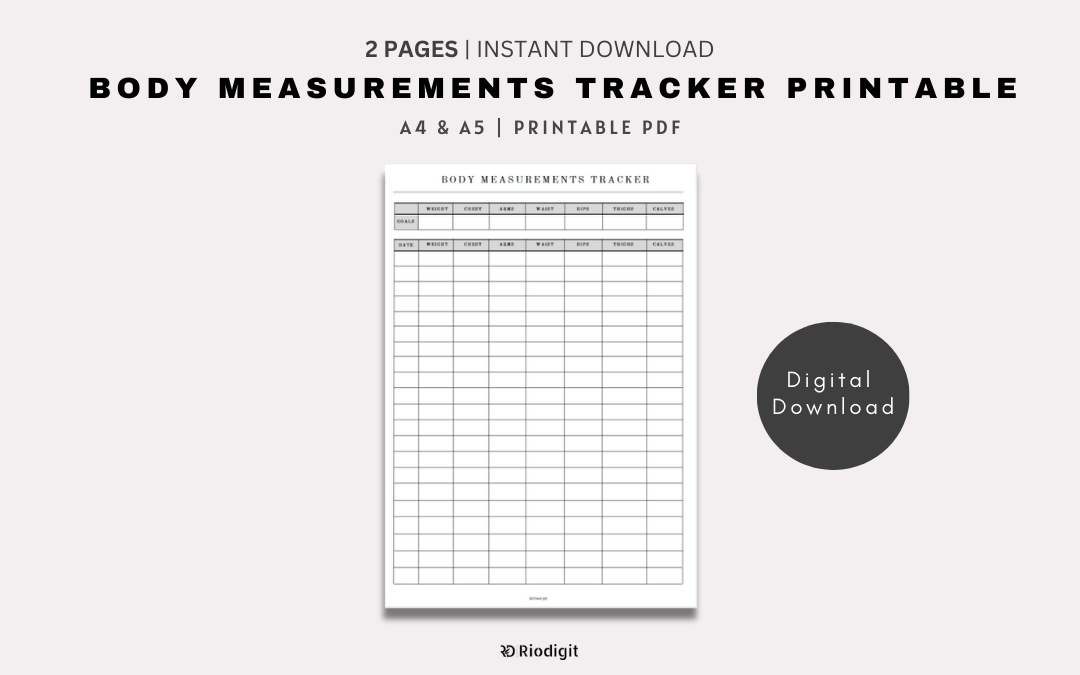 Body Measurements Tracker Printable