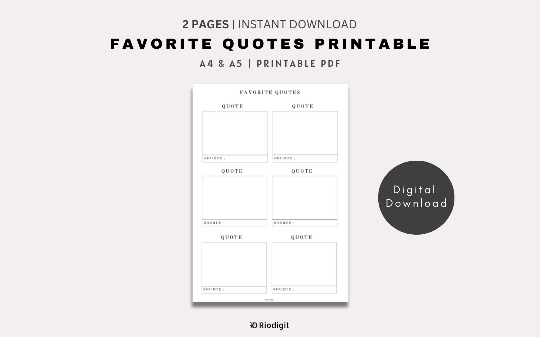 Favorite Quotes Printable
