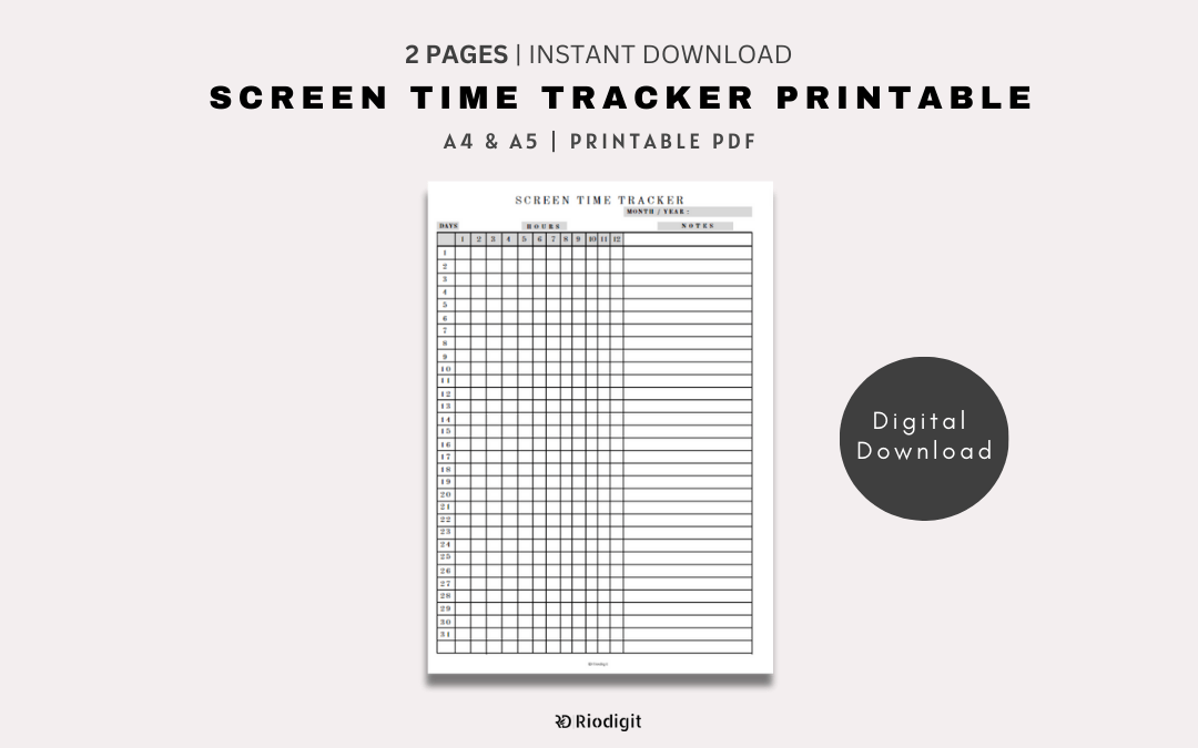Screen Time Tracker Printable