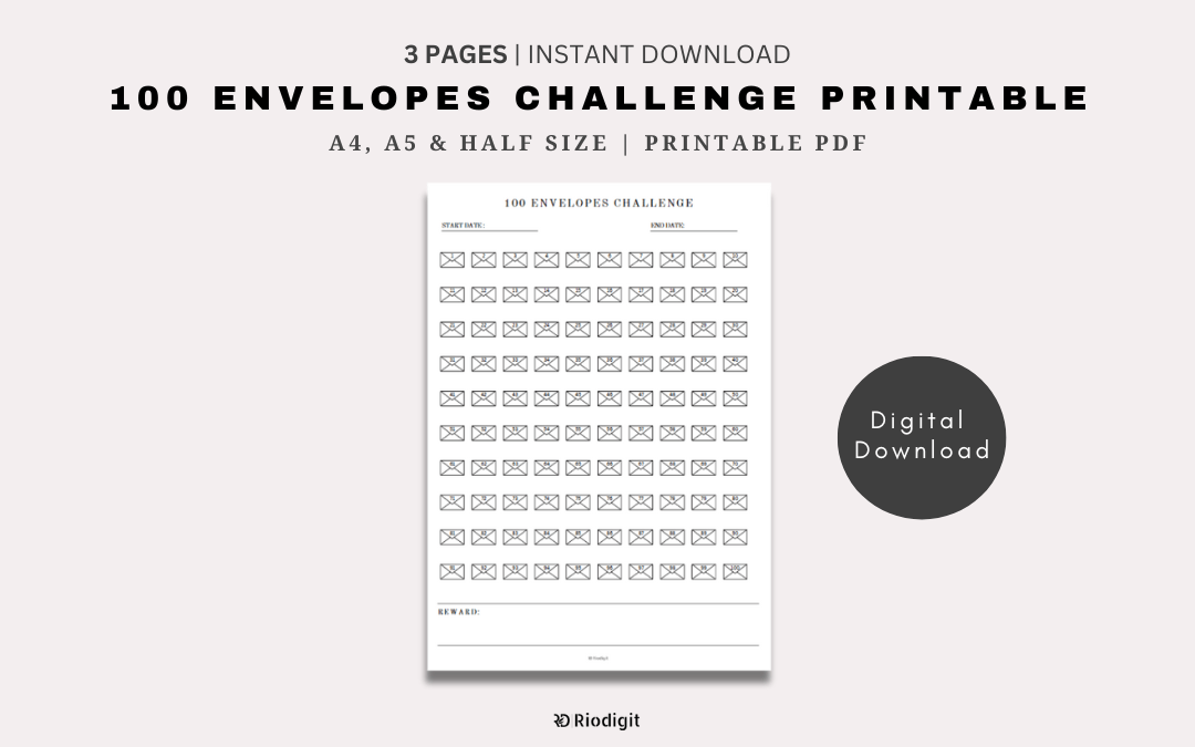 100 Envelopes Challenge Printable