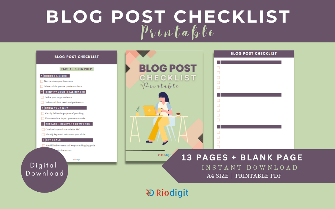 Blog Post Checklist Printable