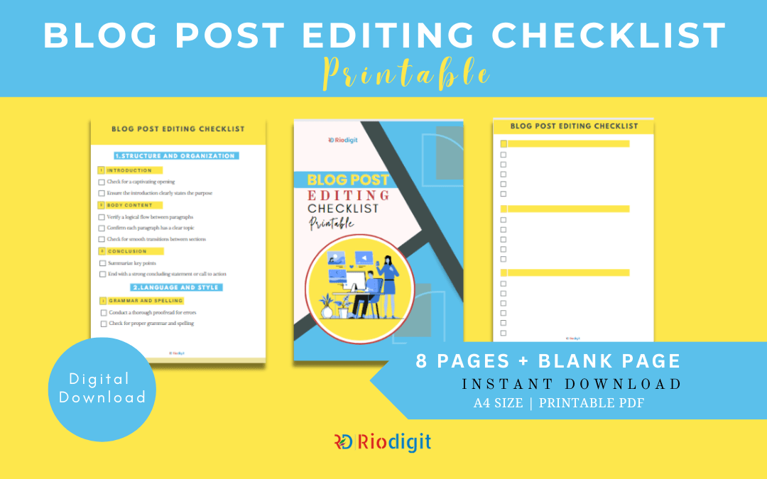 Blog Post Editing Checklist Printable Images