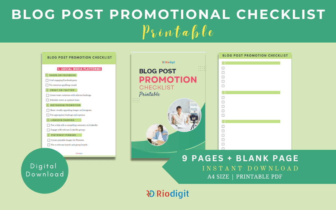 Blog Post Promotional Checklist Printable