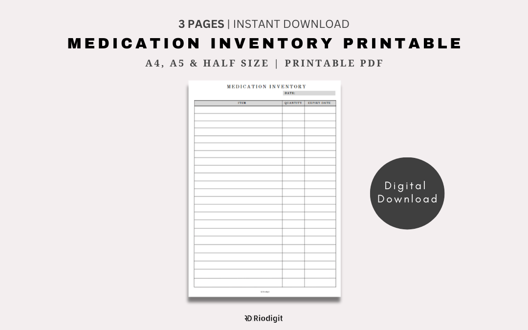 Medication Inventory Printable