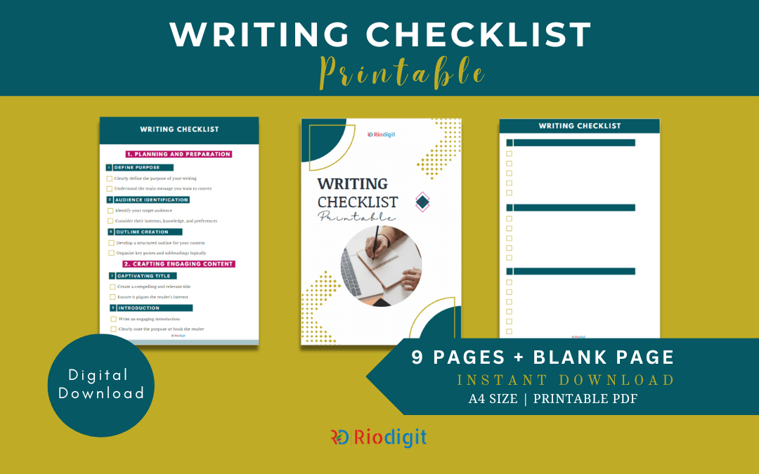 Writing Checklist Printable Images