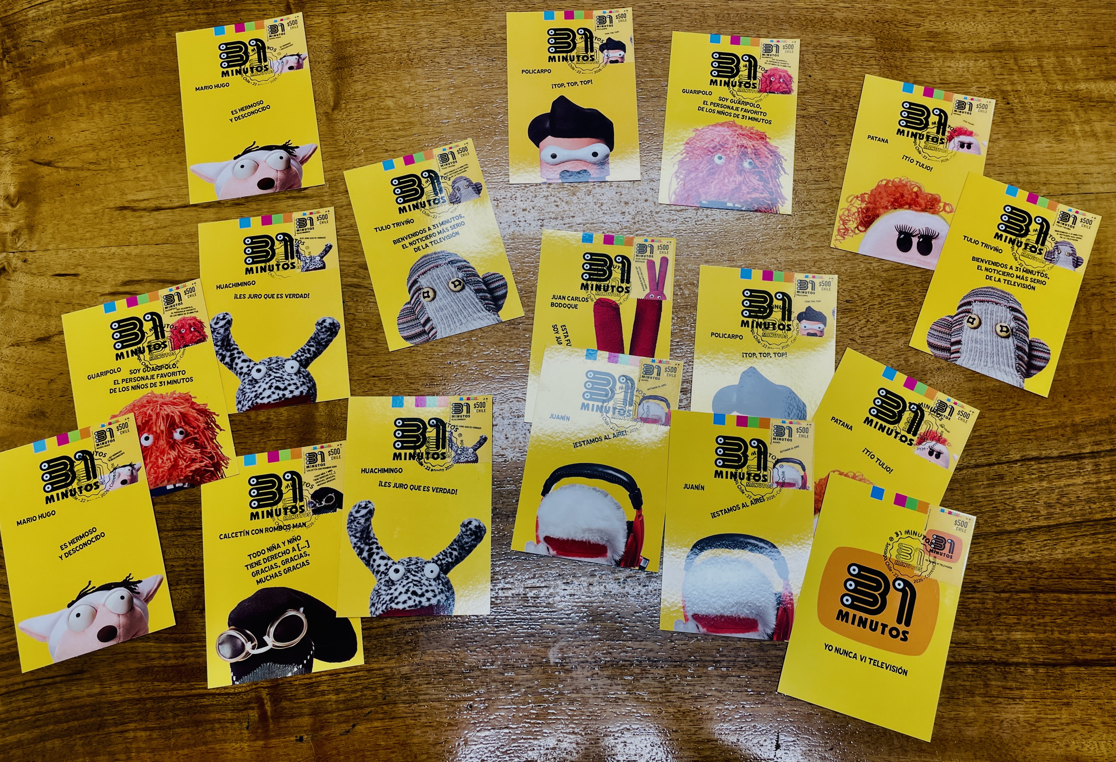 For swap | 31 Minutos postcards/stamps