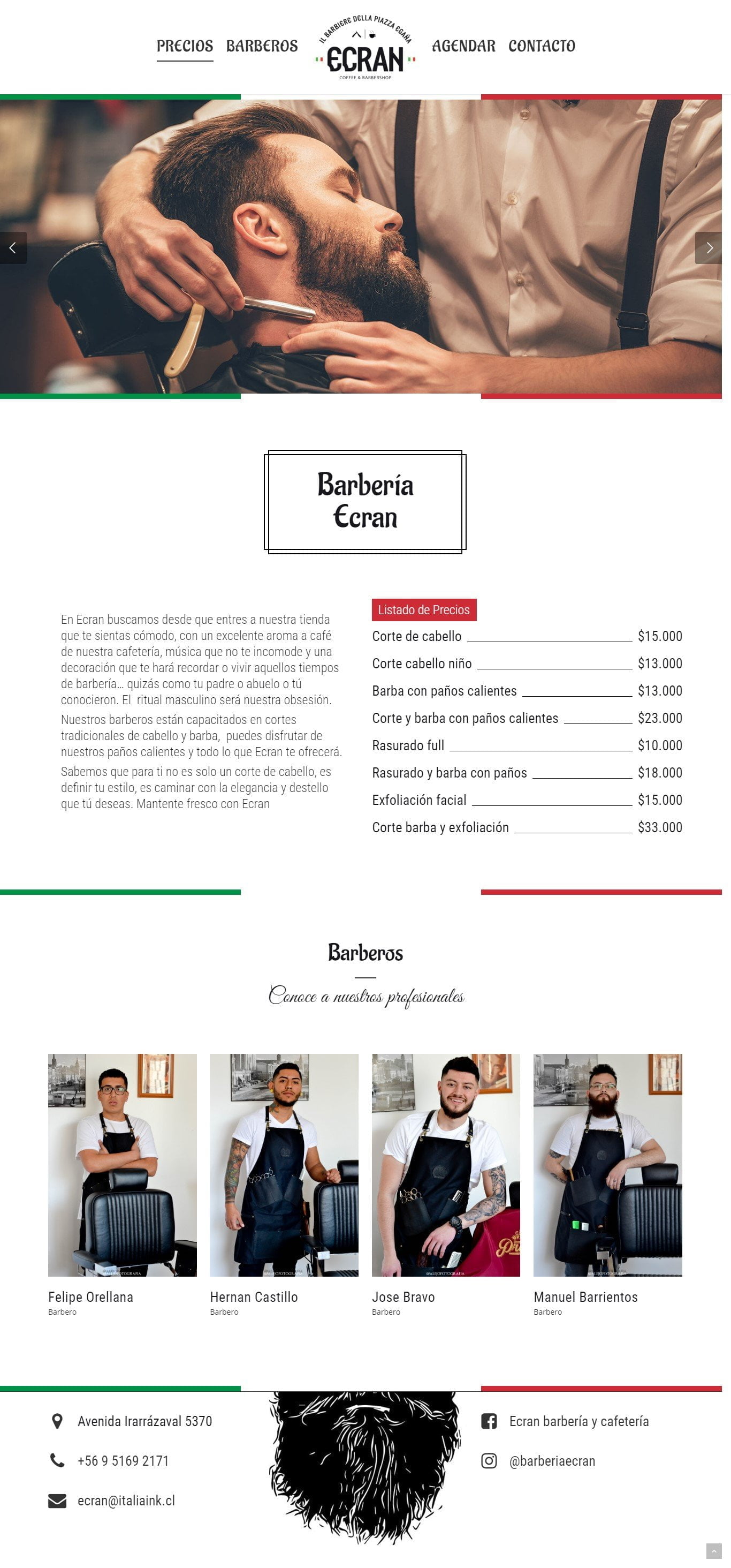 sitios web Barbería Ecran