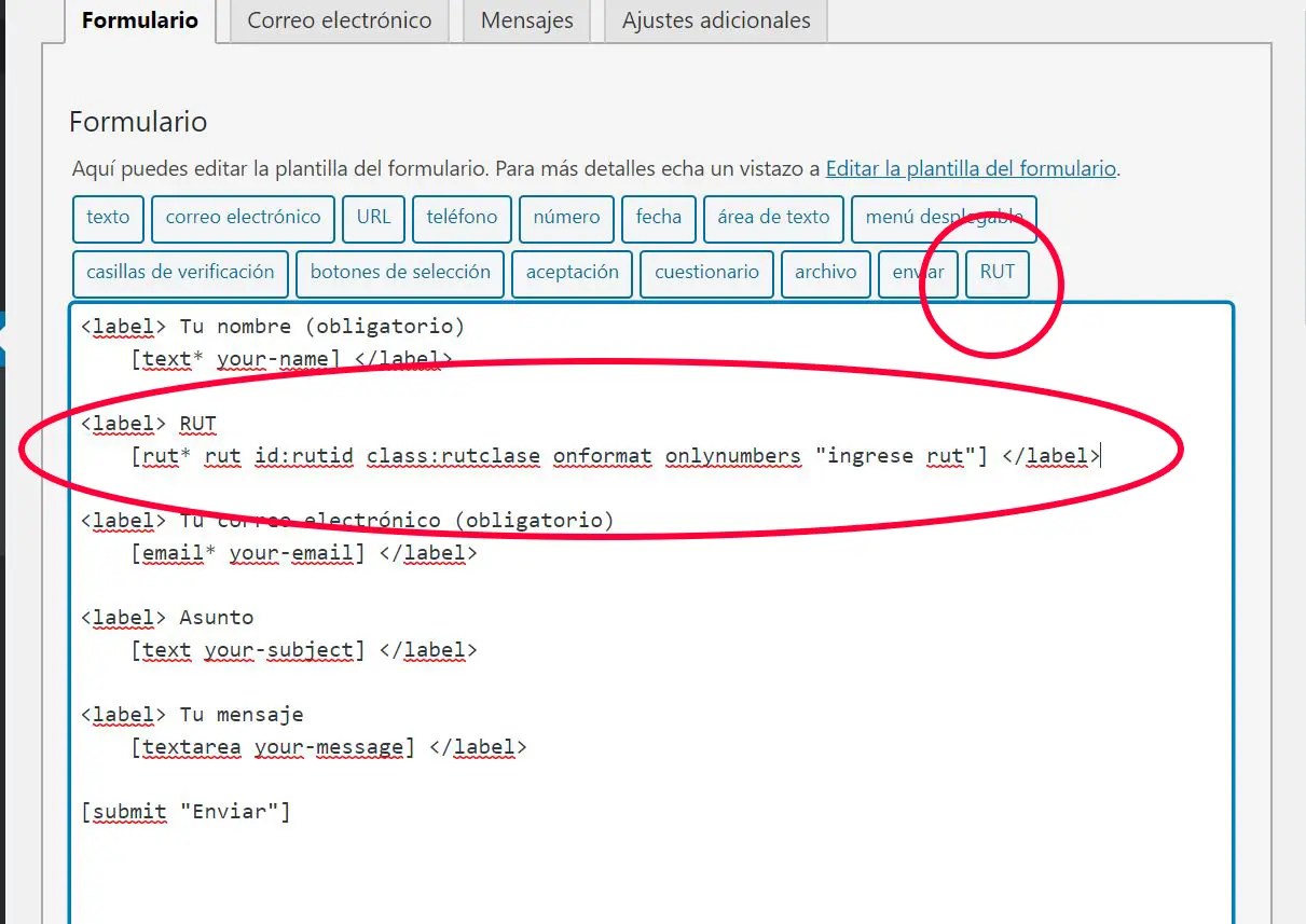 RUT en Contact Form 7