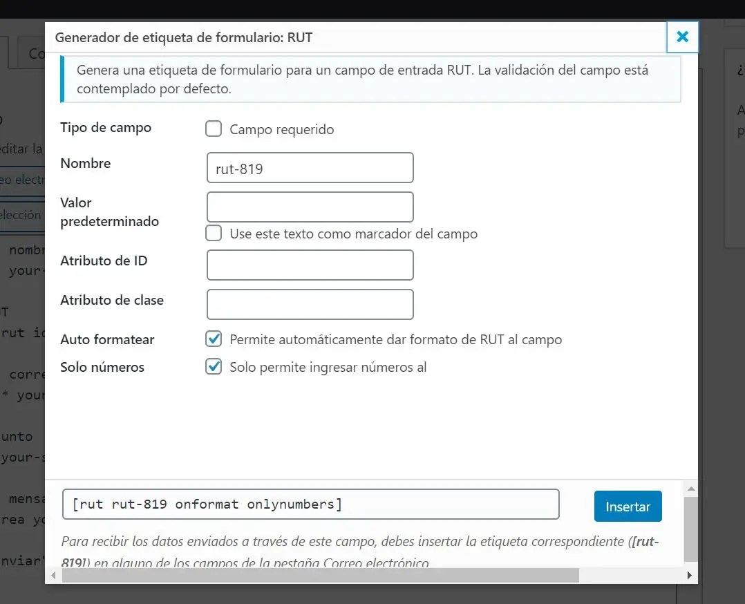 RUT en Contact Form 7