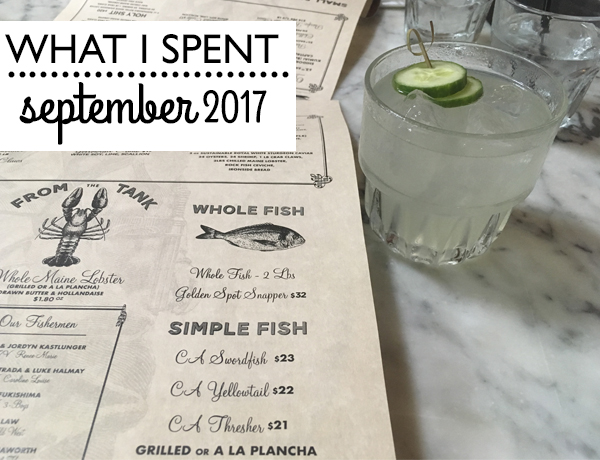 What I spent: September 2017