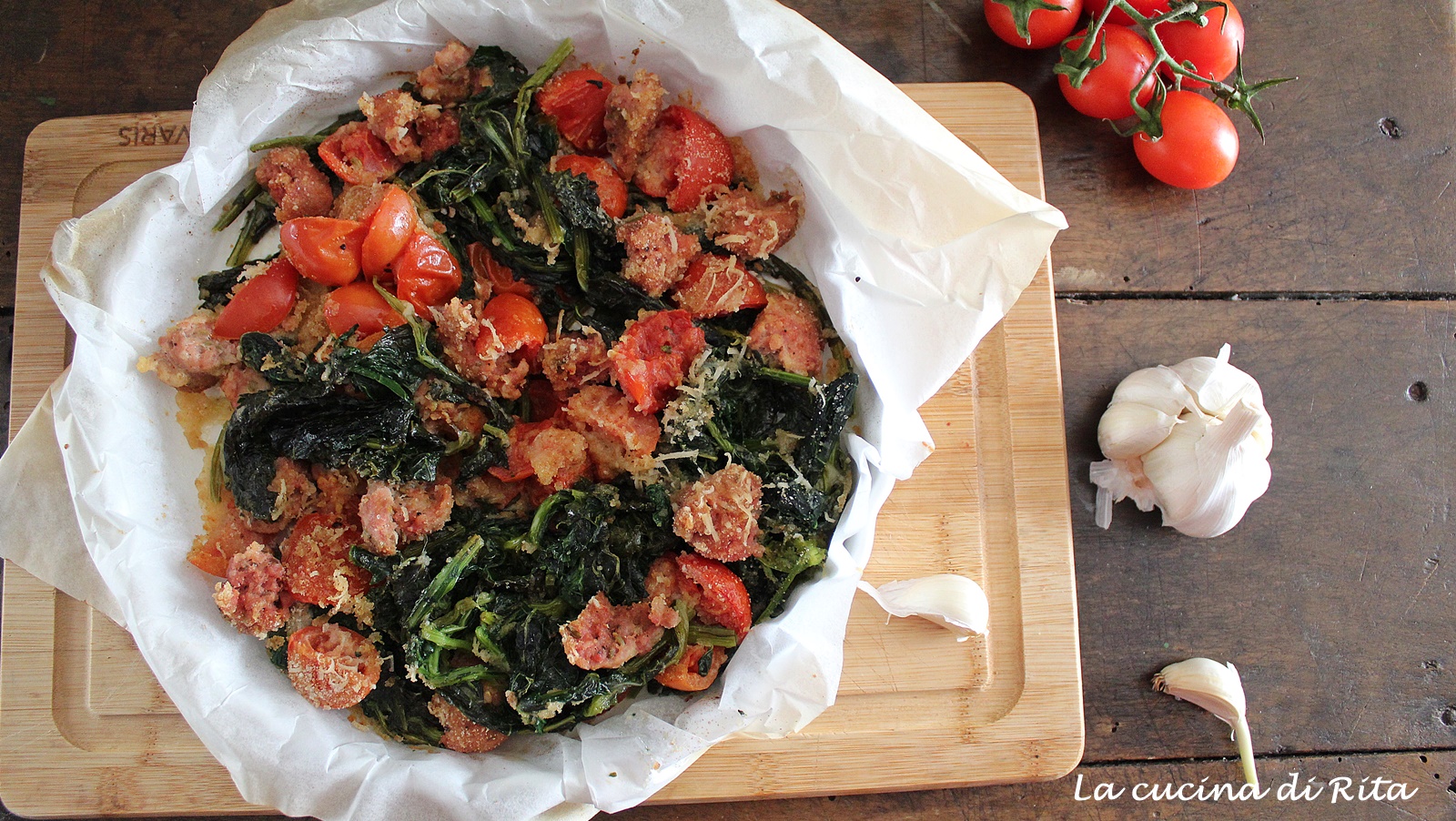 Cime di rapa gratinate e salsiccia – Rita's Kitchen