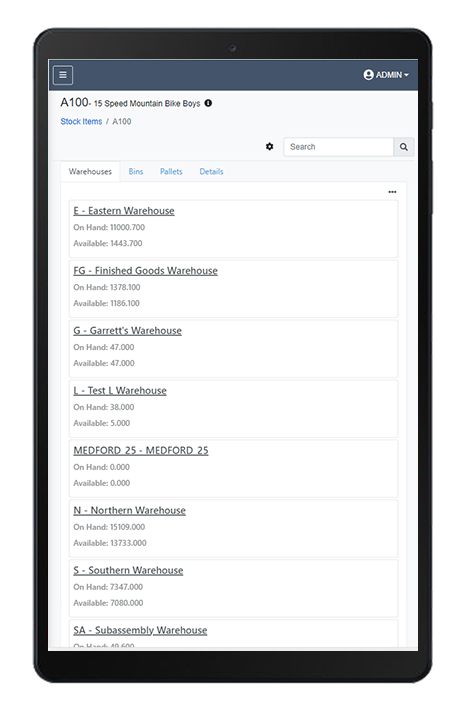 Let warehouse and front office staff see what's available in real time. Do bin and inventory queries with a barcode scan.