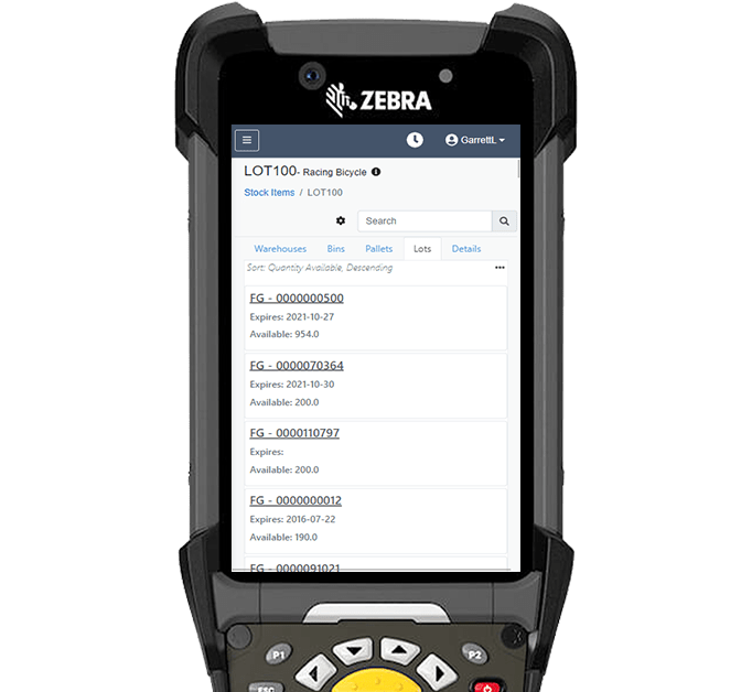 Track lots and serial numbers with riteSCAN Mobile WMS